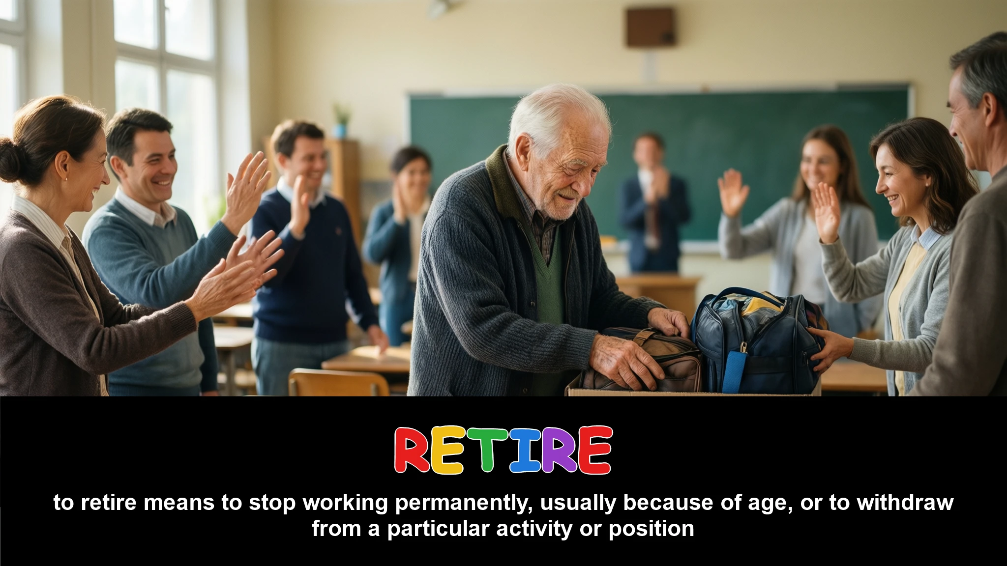 English Illustration for retire